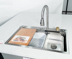Bộ chậu vòi rửa 1 hố thác nước INOX 304 FULCO FC-B7546