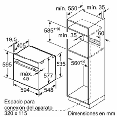 LÒ NƯỚNG ÂM TỦ BOSCH HBG7241B1 SERIE 8 THỦY PHÂN 71 LÍT MÀU ĐEN