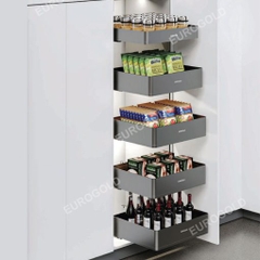 Tủ đồ khô 5 tầng ngăn kéo độc lập màu ghi Eurogold EKM25560