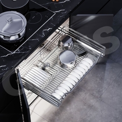 Kệ bát đĩa tủ dưới Garis GDE49 inox 304 xước mờ