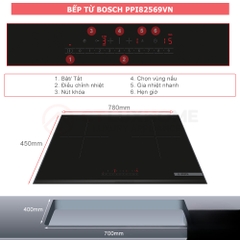 Bếp từ Bosch 2 vùng nấu PPI82569VN Serie 6