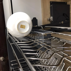 Giá Bát Đĩa Nâng Hạ INOX 304 Nan Oval EPV9060PRO (EPO9360LX) Eurogold