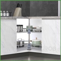 Mâm xoay 270 inox SUS304 nan dẹt đáy melamin Grob GM304-270.9