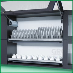 Giá bát cố định 2 tầng khung nhôm SUS304 Grob GS304-160