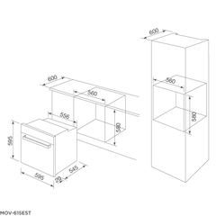 Lò Nướng Âm Tủ 60cm Dung Tích 61L Malloca MOV615EST