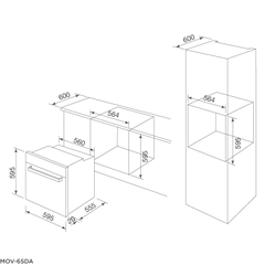 Lò Nướng Âm Tủ 60cm Dung Tích 65L Trắng Malloca MOV65DA