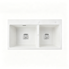 Bồn rửa chén đá 86x48cm W Trắng