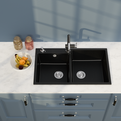 Bồn rửa chén đá T-86x50cm-F01 Đen