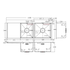 Chậu rửa bát inox 2 hố Faster FS 11046HLS