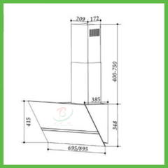 Máy hút mùi kính vát Faster FS-3688SS-70, bảo hành chính hãng 2 năm