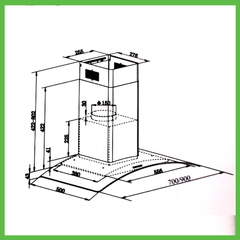 Máy hút mùi kính cong Faster FS-3570BL - Công suất hút cao