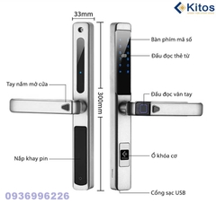 Khoá Vân Tay Cửa Nhôm KITOS KT-AL650 Eurogold