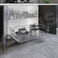 Giá xoong nồi, bát đĩa Garis GDV48 inox 304 Mirror BA