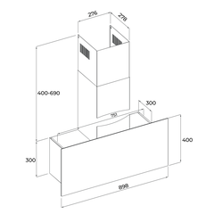 Máy Hút Mùi Áp Tường Dạng Chữ T 90cm Malloca VERTICAL MH900VTC