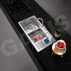 Chậu rửa bát 2 hố Garis MS22.96 tích hợp máy rửa cốc