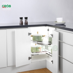 Mâm xoay 270 inox SUS304 nan dẹt đáy melamin Grob GM304-270.8