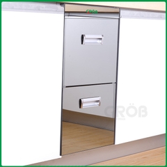 Thùng gạo gương 2 ngăn Grob RB2-300B