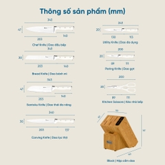 Bộ dao làm bếp cao cấp 7 món Konox Gouter
