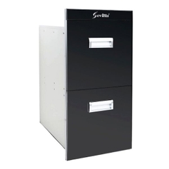 Thùng gạo mặt gương 2 ngăn đen Sevilla SV D4