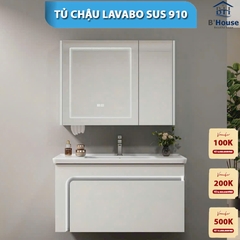 Bộ Tủ Gương Phòng Tắm, Tủ Lavabo Đẹp, Tủ Lavabo Phòng Tắm SUS 910
