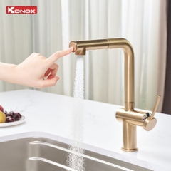 Vòi rửa bát dây rút Konox Stream Smart Champagne