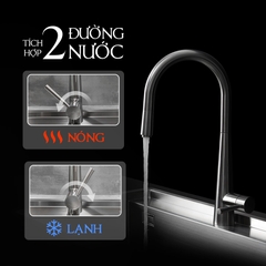 Vòi Rửa Chén Nóng Lạnh Dây Rút INOX 304 Malloca K095SS