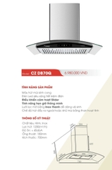 Máy hút mùi Canzy DB70Q | Cảm ứng vẫy tay | Bảo hành chính hãng 2 năm