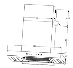 Máy hút mùi chữ T Prato PT-388.H1