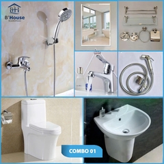 Combo phòng tắm, combo nhà tắm, trọn bộ thiết bị vệ sinh phòng tắm 01