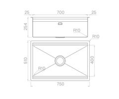 Chậu rửa bát NoBiNox NA875U