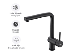 Vòi Rửa Chén Hafele HT21-GH1P250 577.55.390 Nóng Lạnh Màu Đen