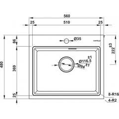 Chậu đá Hafele HS22-GEN1S60M