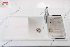 Chậu rửa bát KONOX Granite Sink Livello Smart 1160 – White Silver