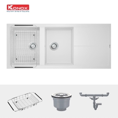 Chậu rửa bát KONOX Granite Sink Livello Smart 1160 – White Silver