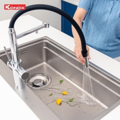 Vòi rửa bát Konox 3 đường nước Combi Chrome