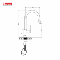 Vòi rửa bát Konox Alto Black