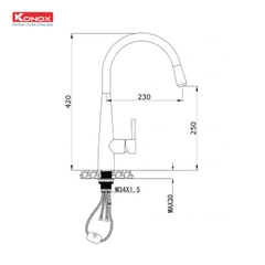 Vòi rửa bát Konox KN1901C