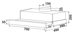 MÁY HÚT MÙI KAFF KF-TL7001W