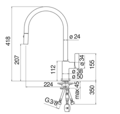 Vòi rửa bát NoBiNox RING FLAG NB205