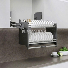 Giá Bát Đĩa Nâng Hạ INOX 304 Khung Màu Ghi EVI180G (EVI980G) Eurogold