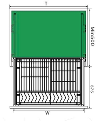 Kệ đựng bát đĩa đa năng nan oval hợp kim phủ nano Grob C1OP.083.75