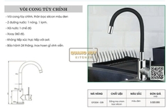 Vòi cong tuỳ chỉnh GROB GFS304-03B inox 304