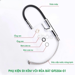 Vòi rút thân chóp màu đen inox 304 GROB GFS304.01