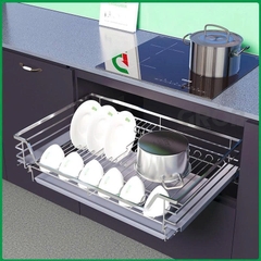 KỆ ĐỰNG BÁT ĐĨA ĐA NĂNG INOX SUS304 NAN DẸT GROB GC304-60