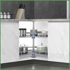 Mâm xoay 270 inox SUS304 nan dẹt đáy melamin Grob GM304-270.8