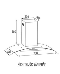 Máy hút mùi kính cong Canzy CZ KC3870B