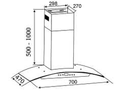 Máy hút mùi kính cong Canzy CZ NK270C