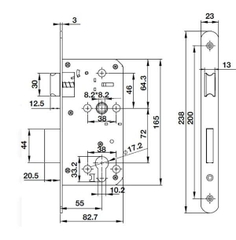 Thân khóa Diy  Hafele BS 55 - CC 72  489.10.560