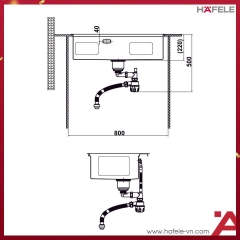 Chậu Rửa Chén Bát Inox WS R10 Hafele HS25-SSN1S-7650 567.24.485