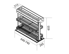 Giá bát nâng hạ động cơ điện tủ trên nan Dẹt Canzy CZF-5006-800